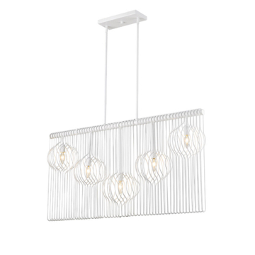 Z-Lite Contour 5-Light Linear Chandelier - 120V - White