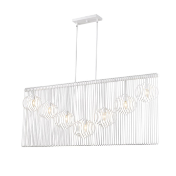 Z-Lite Contour 63" 7-Light Linear Chandelier - 120V - White / Gloss White