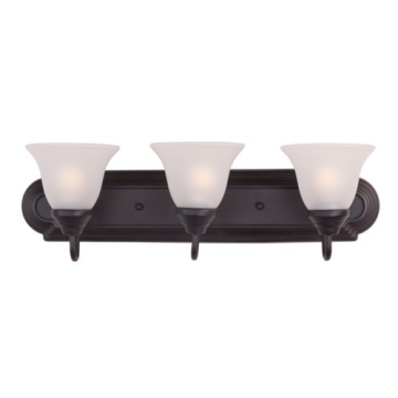 Maxim Lighting Essentials 3-Light Vanity Light - Frosted Glass Shade - 120V - Oil Rubbed Bronze