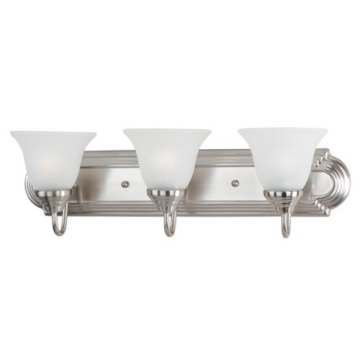Maxim Lighting Essentials 3-Light Vanity Light - Frosted Glass Shade - 120V - Satin Nickel