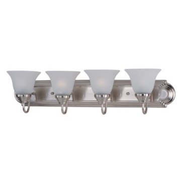 Maxim Lighting Essentials 4-Light Vanity Light - Frosted Glass Shade - 120V - Satin Nickel