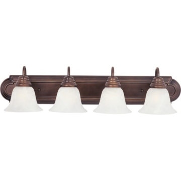 Maxim Lighting Essentials 4-Light Vanity Light - Marble Glass Shade - 120V - Oil Rubbed Bronze