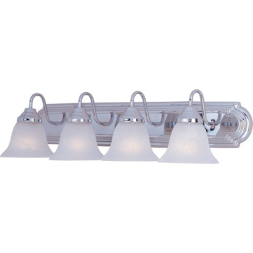 Maxim Lighting Essentials 4-Light Vanity Light - Marble Glass Shade - 120V - Polished Chrome