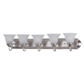 Maxim Lighting Essentials 5-Light Vanity Light - Frosted Glass Shade - 120V - Satin Nickel