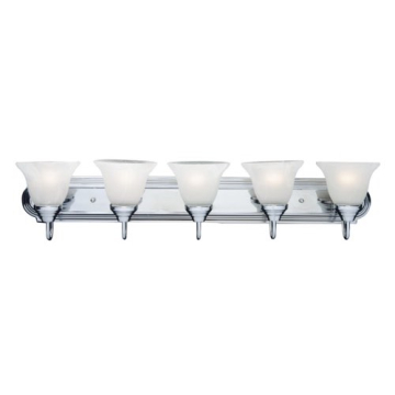 Maxim Lighting Essentials 5-Light Vanity Light - Marble Glass Shade - 120V - Polished Chrome
