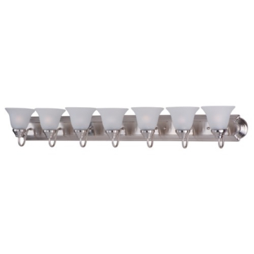 Maxim Lighting Essentials 7-Light Vanity Light - Frosted Glass Shade - 120V - Satin Nickel