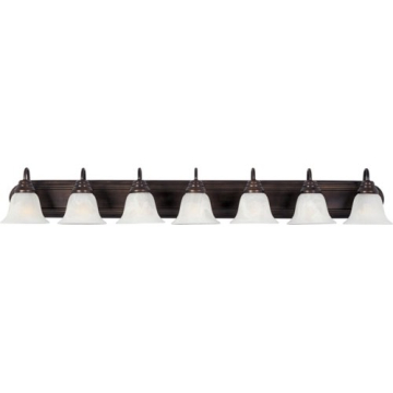 Maxim Lighting Essentials 7-Light Vanity Light - Marble Glass Shade - 120V - Oil Rubbed Bronze