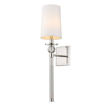 Z-Lite Mia 1-Light Wall Sconce - 120V - Polished Nickel