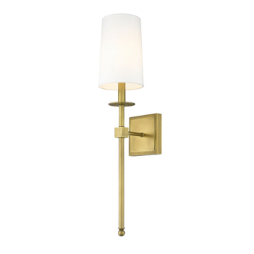 Z-Lite Camila 1-Light Wall Sconce - 120V - Rubbed Brass / White