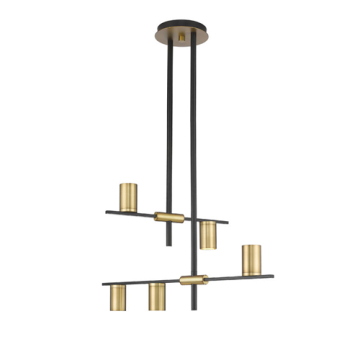 Z-Lite Calumet 5-Light Chandelier - 120V - Matte Black / Olde Brass