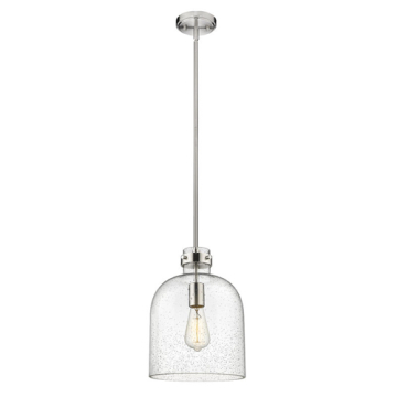 Z-Lite Pearson 10" 1-Light Pendant - 120V - Brushed Nickel / Clear Seedy