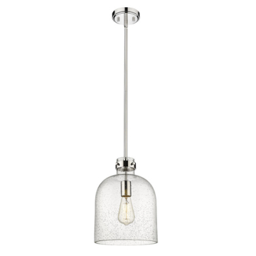 Z-Lite Pearson 10" 1-Light Pendant - 120V - Polished Nickel / Clear Seedy