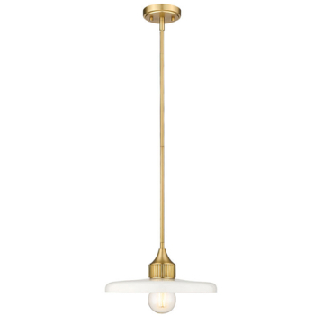 Z-Lite Paloma 14" 1-Light Pendant - 120V - Olde Brass / Gloss Opal