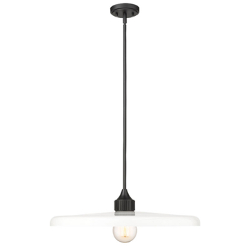 Z-Lite Paloma 24" 1-Light Pendant - 120V - Matte Black / Gloss Opal