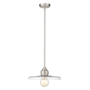 Z-Lite Paloma 14" 1-Light Pendant - 120V - Brushed Nickel / Clear