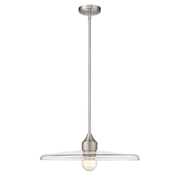 Z-Lite Paloma 24" 1-Light Pendant - 120V - Brushed Nickel / Clear