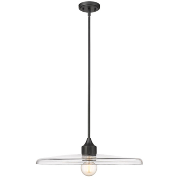 Z-Lite Paloma 24" 1-Light Pendant - 120V - Matte Black / Clear