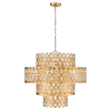 Z-Lite Dealey 26" 13-Light Chandelier - 120V - Heirloom Brass