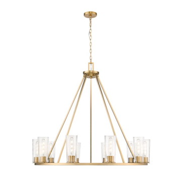 Z-Lite Titus 46" 10-Light Chandelier - 120V - Modern Gold / Clear