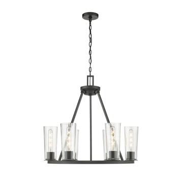Z-Lite Titus 6-Light Chandelier - 120V - Matte Black