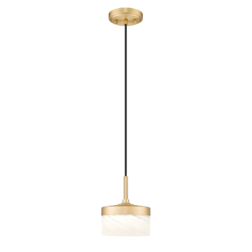 Z-Lite Renaud 6" LED 1-Light Pendant - 18W - CCT Selectable - 840 Lumens - 120V - Modern Gold / Feathered White