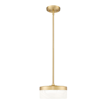 Z-Lite Renaud 9" LED 1-Light Pendant - 24W - CCT Selectable - 1,340 Lumens - 120V - Modern Gold / Feathered White