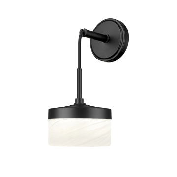 Z-Lite Renaud LED 1-Light Wall Sconce - 18W - CCT Selectable - 840 Lumens - 120V - Matte Black / Feathered White