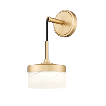 Z-Lite Renaud LED 1-Light Wall Sconce - 18W - CCT Selectable - 840 Lumens - 120V - Modern Gold / Feathered White