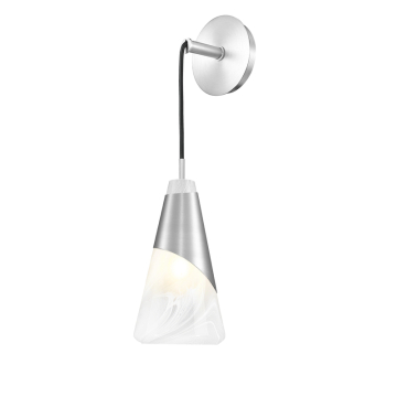 Z-Lite Aimie 1-Light Wall Sconce - 120V - Brushed Nickel / Feathered White