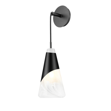 Z-Lite Aimie 1-Light Wall Sconce - 120V - Matte Black / Feathered White