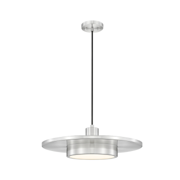 Z-Lite Ludo 20" LED 1-Light Pendant - 30W - CCT Selectable - 1,000 Lumens - 120V - Brushed Nickel / Frosted