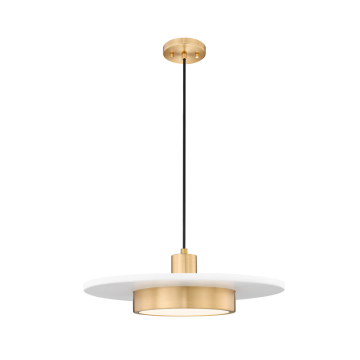Z-Lite Ludo 20" LED 1-Light Pendant - 30W - CCT Selectable - 1,000 Lumens - 120V - Matte White / Modern Gold / Frosted