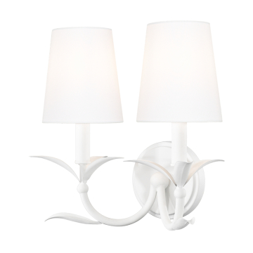 Z-Lite Aslin 2-Light Wall Sconce - 120V - Textured White / White