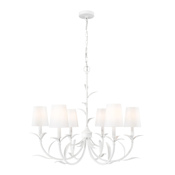 Z-Lite Aslin 31" 6-Light Chandelier - 120V - Textured White / White