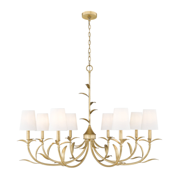 Z-Lite Aslin 42" 8-Light Chandelier - 120V - Gold Leaf / White