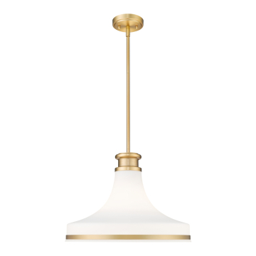 Z-Lite Reznor 18" 1-Light Pendant - 120V - Modern Gold / Matte Opal