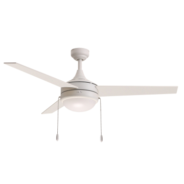 Maxim Lighting Trio Pull 52" 3-Blade Ceiling Fan w/ Pull Chain - 960 Lumens - 9W - 3000K - 120V - Matte White