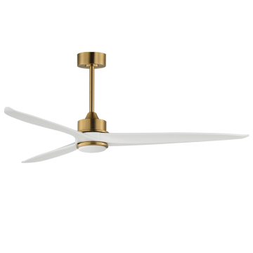 Maxim Lighting Woodwind 80" Solid Wood Blade Fan with LED Light Kit - CCT Selectable - 120V - Natural Aged Brass
