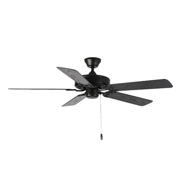 Maxim Lighting Basic-Max 52" Ceiling Fan - Black / Walnut Blades - 120V - Black