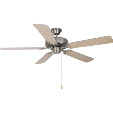 Maxim Lighting Basic-Max 52" Ceiling Fan - Silver / Maple Blades - 120V - Satin Nickel