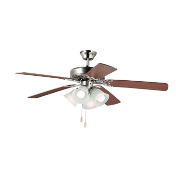 Maxim Lighting Basic-Max 52" 4-Light Ceiling Fan - Walnut / Pecan Blades - 120V - Satin Nickel