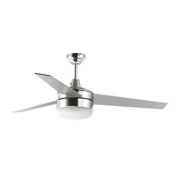 Maxim Lighting Trio 52" 2-Light Ceiling Fan - Silver / Black Blades - 120V - Satin Nickel