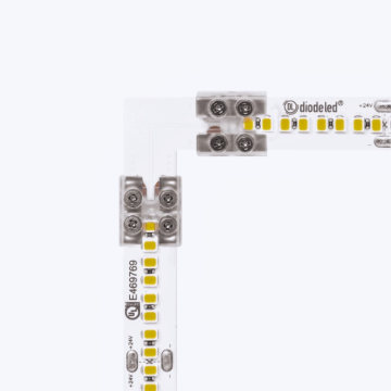 DiodeLED Tape Light Terminal Block - 12mm - Tape-to-Tape 90° Corner Connector
