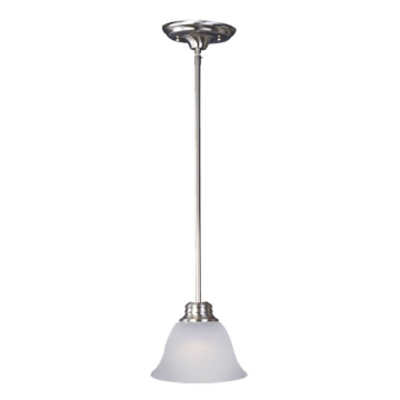 Maxim Lighting Malaga 1-Light Mini Pendant - Frosted Glass Shade - 120V - Satin Nickel
