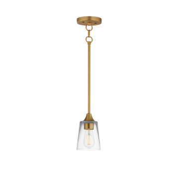Maxim Lighting Hudson Mini Pendant - 120V - Natural Aged Brass - Clear Glass