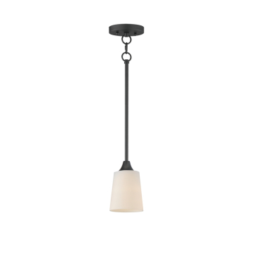 Maxim Lighting Hudson Mini Pendant - 120V - Black - Satin White Glass