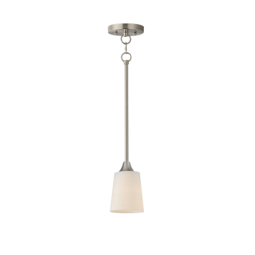 Maxim Lighting Hudson Mini Pendant - 120V - Satin Nickel - Satin White Glass