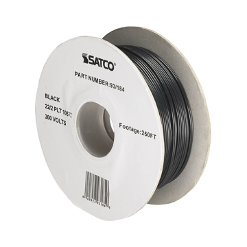 SATCO|NUVO Lamp And Lighting Bulk Wire - 22/2 SPT-1 105C - 250FT Reel - Black