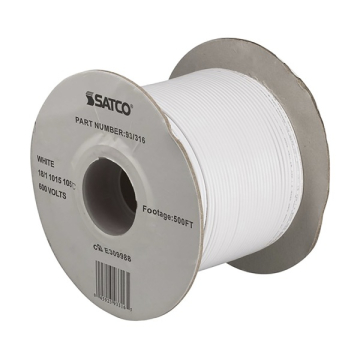 SATCO|NUVO Lighting Bulk Wire - 18/1 Stranded AWM 105C UL 1015 - 500FT Reel - White
