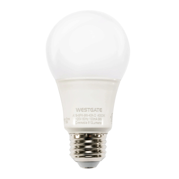 Westgate A19 LED Lamps - Case of 40 - E26 Base - 9W - 3000K - 700 Lumens - 120V - White